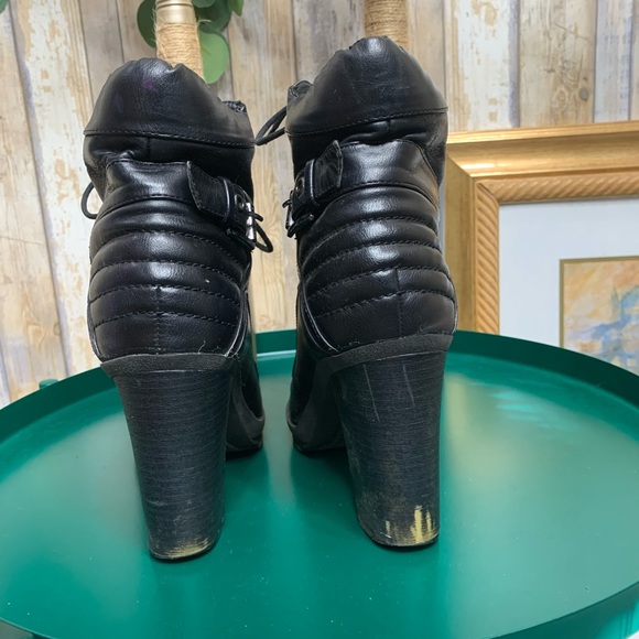 G by Guess Black ‘Gogi’ Heeled Lace Up Boot - Picture 2 of 6